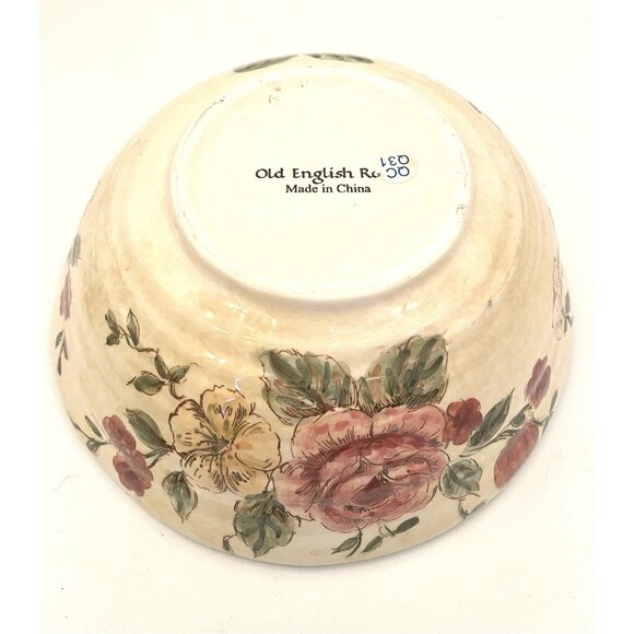 Vintage Serving Bowl OLD ENGLISH ROSE 10x3.5” Cottagecore Country Roses China - Picture 6 of 9